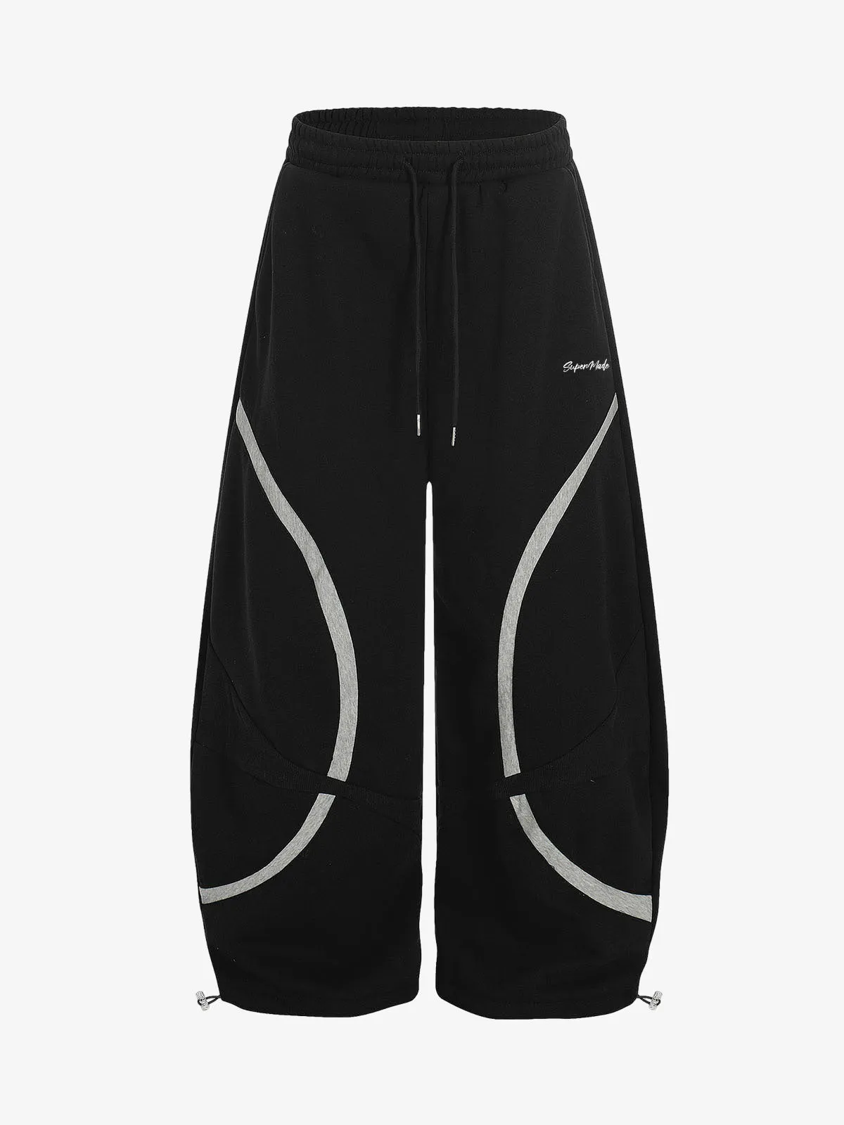 Retro Contrast Panel Drawstring Sweatpants sold by Thesupermade product image thumbnail 2