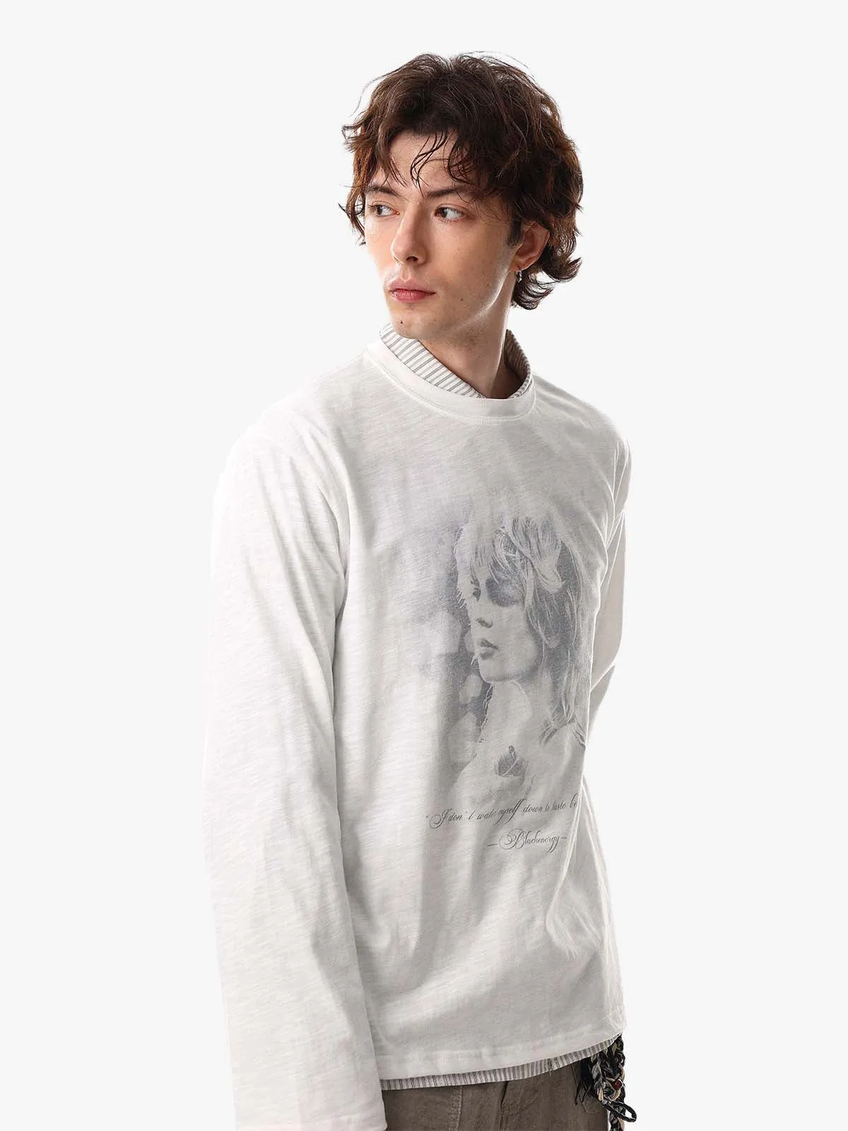 Vintage Portrait Graphic Long Sleeve T-Shirt sold by Thesupermade product image thumbnail 3