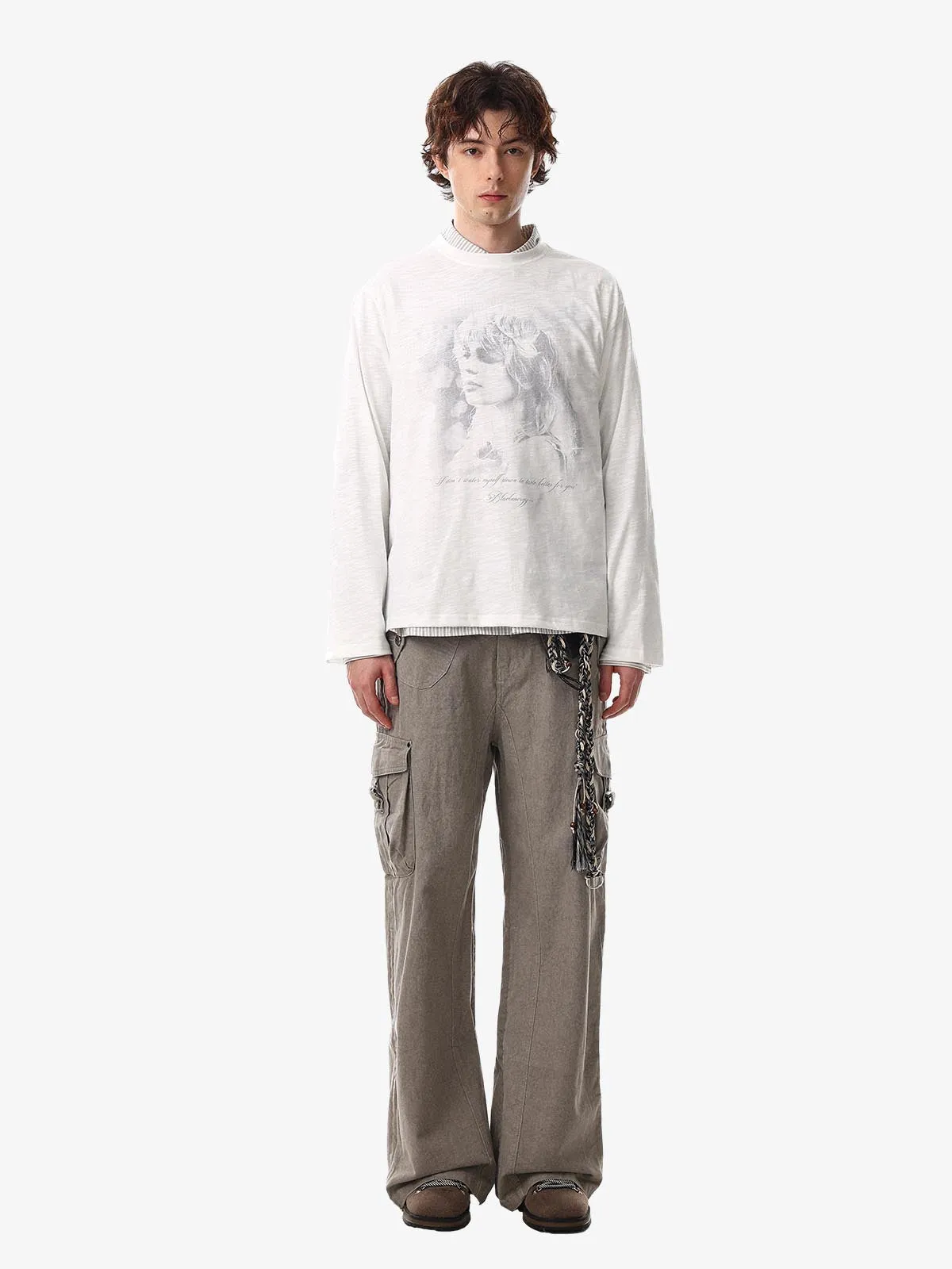 Vintage Portrait Graphic Long Sleeve T-Shirt sold by Thesupermade product image thumbnail 4