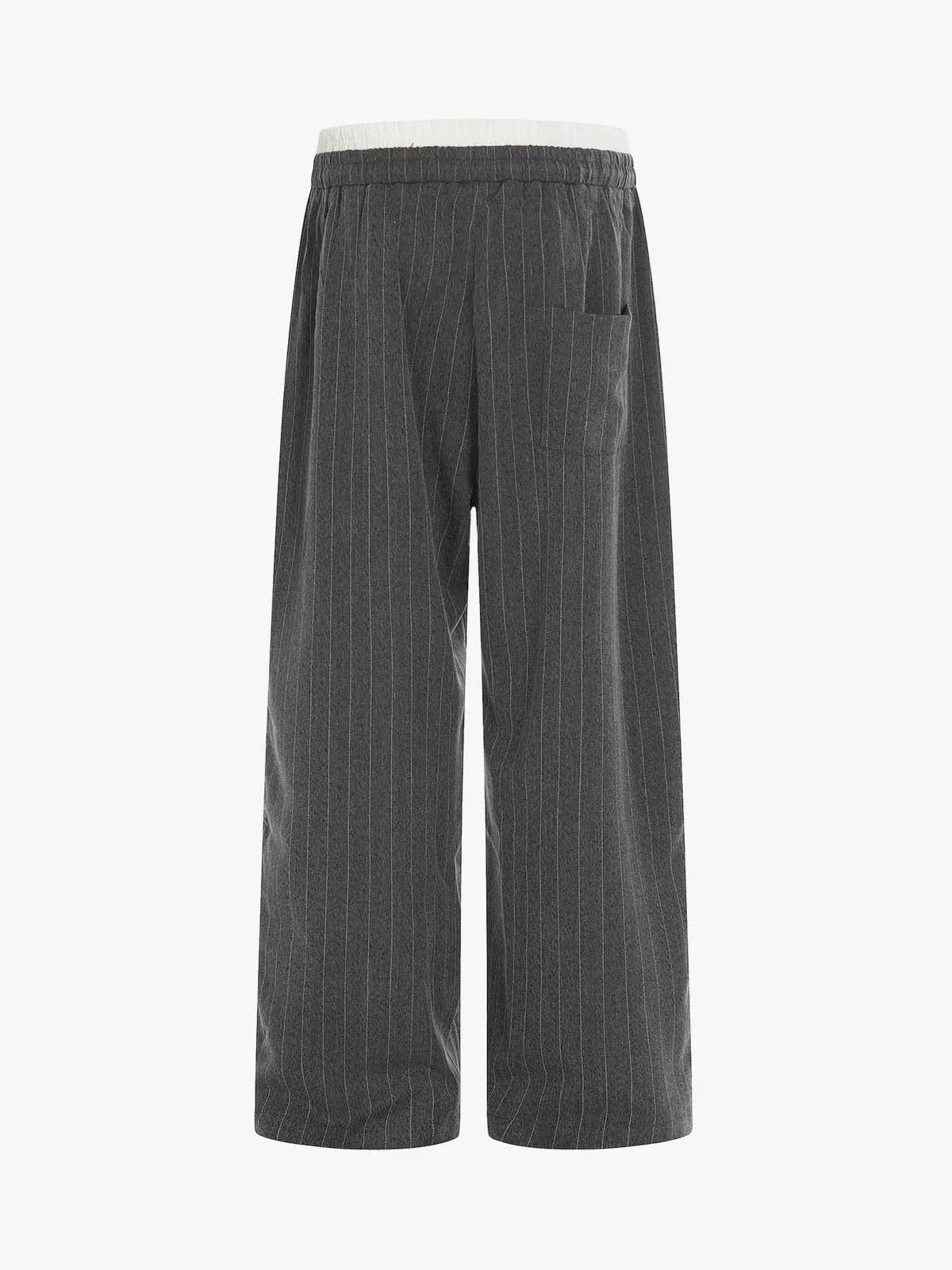 Pinstripe Elastic Waist Wide Leg Pants sold by Thesupermade product image thumbnail 2