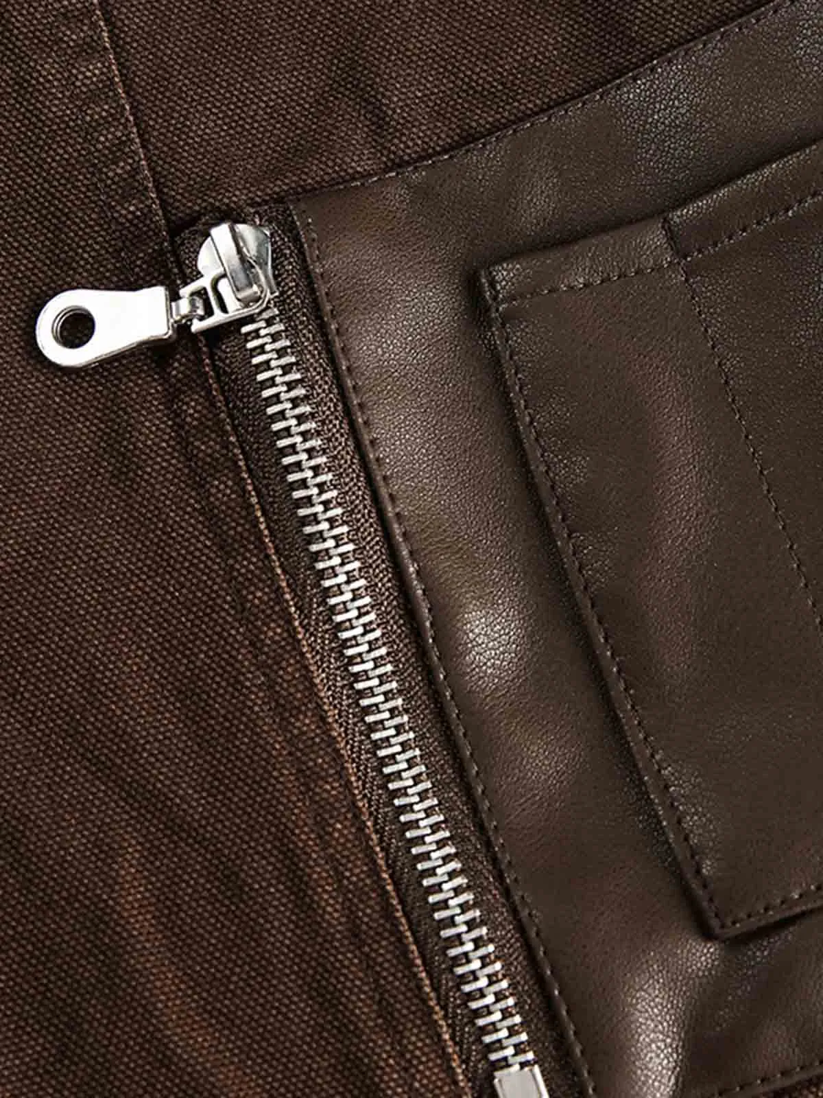 Retro Panelled Utility Multi Pocket Zip Up Bomber Jacket sold by Thesupermade product image thumbnail 5