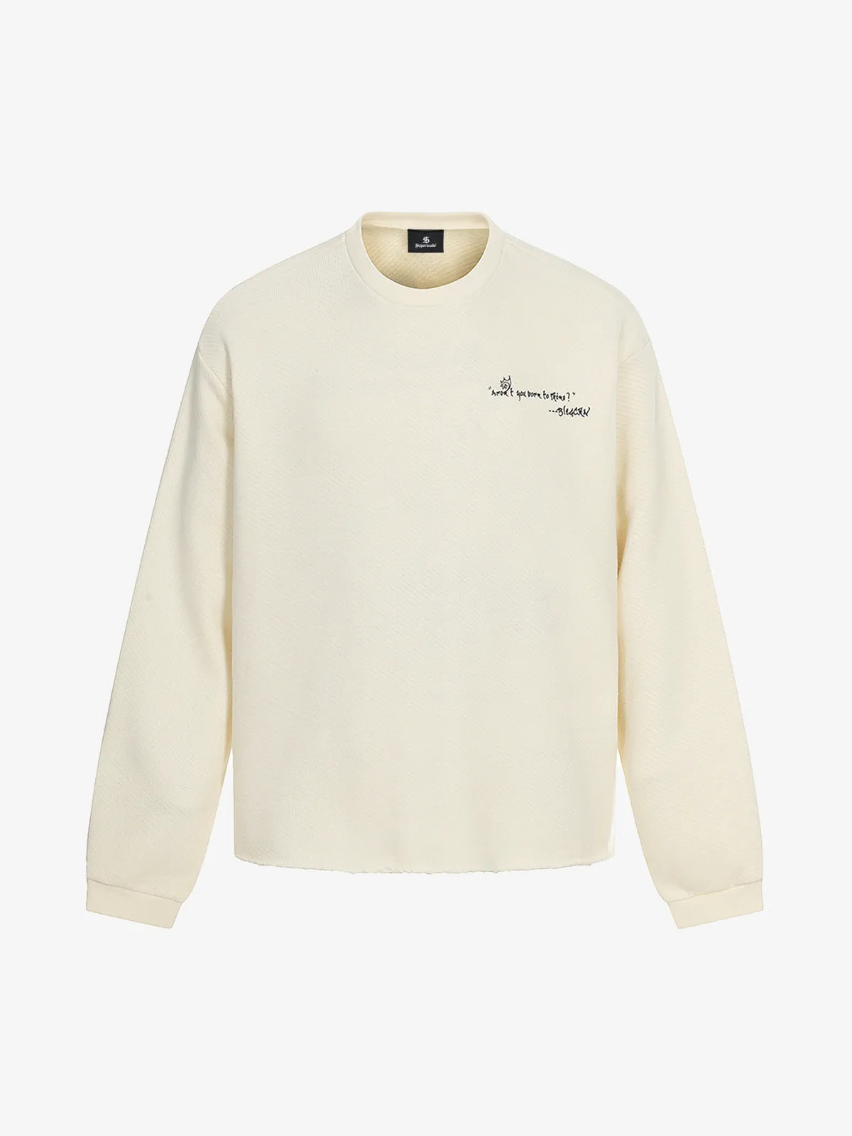 Raw Hem Clean-Fit Crew Neck Pullover sold by Thesupermade product image thumbnail 2