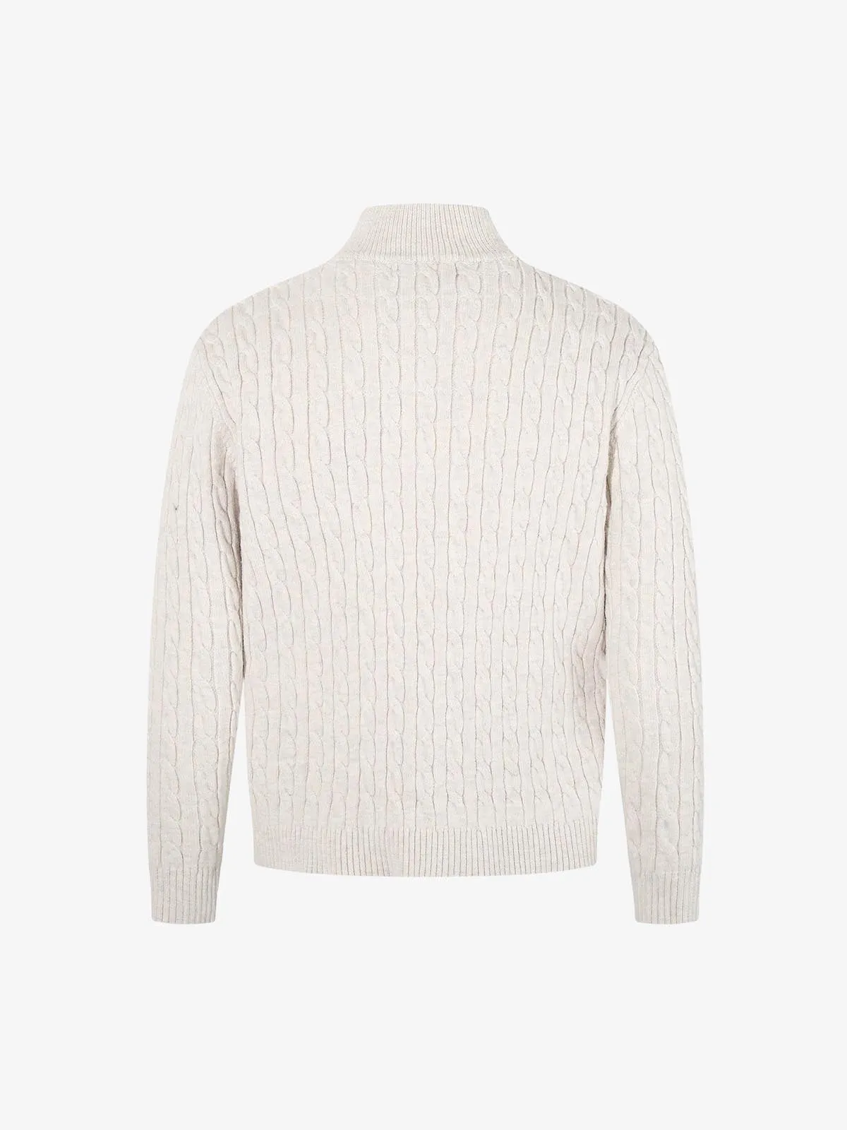 Cable Knit Half Zip Mock Neck Sweater sold by Thesupermade product image thumbnail 3