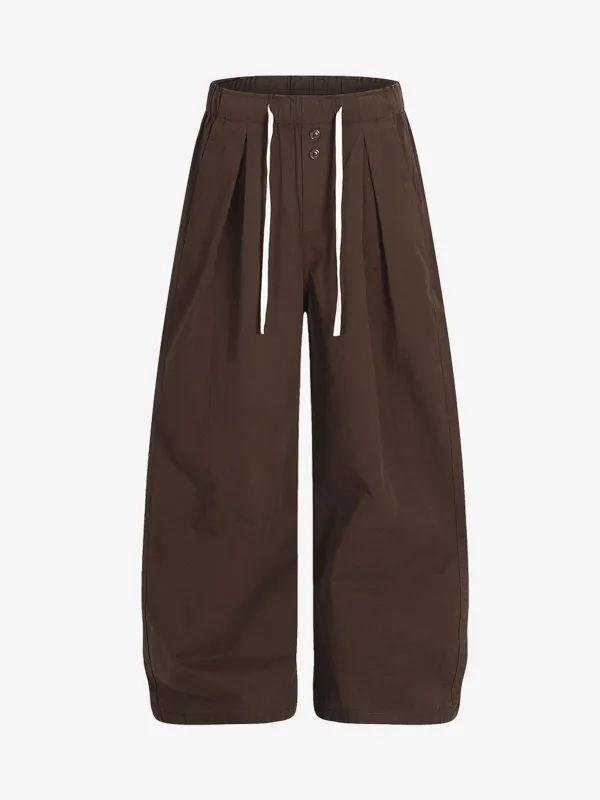 Drawstring Pleated Barrel Pants sold by Thesupermade
