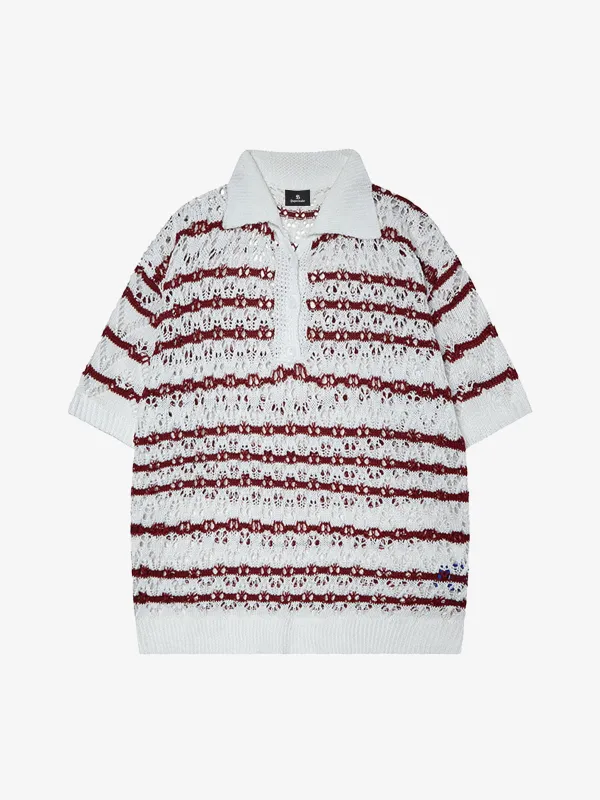 Retro Open-Knit Polo Shirt made by Thesupermade