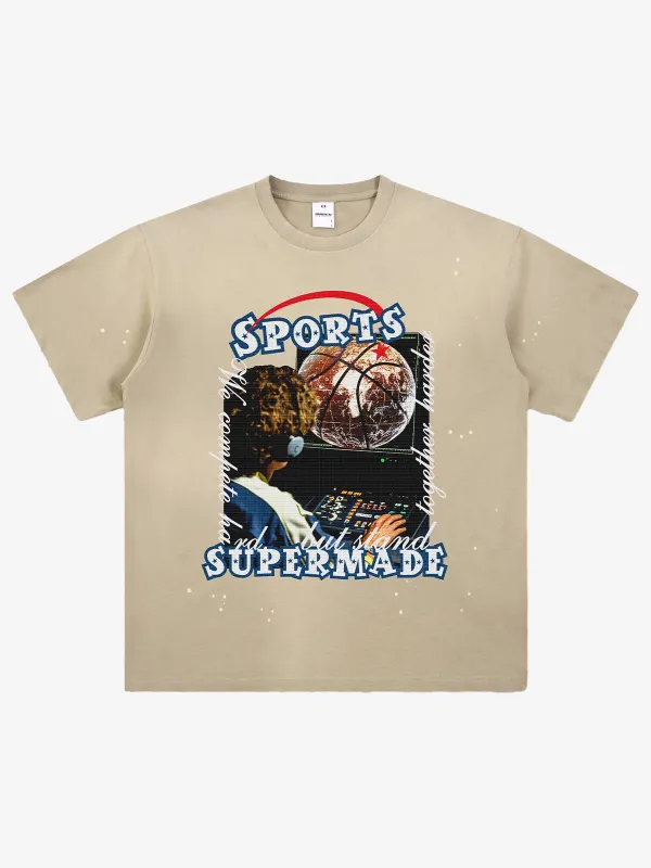 Supermade Vintage Sports Basketball Graphic T-Shirt sold by Thesupermade
