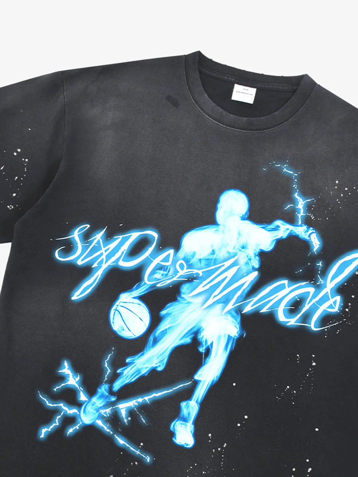 Supermade Energy Burst Basketball Electric Graphic T-Shirt sold by Thesupermade product image thumbnail 5