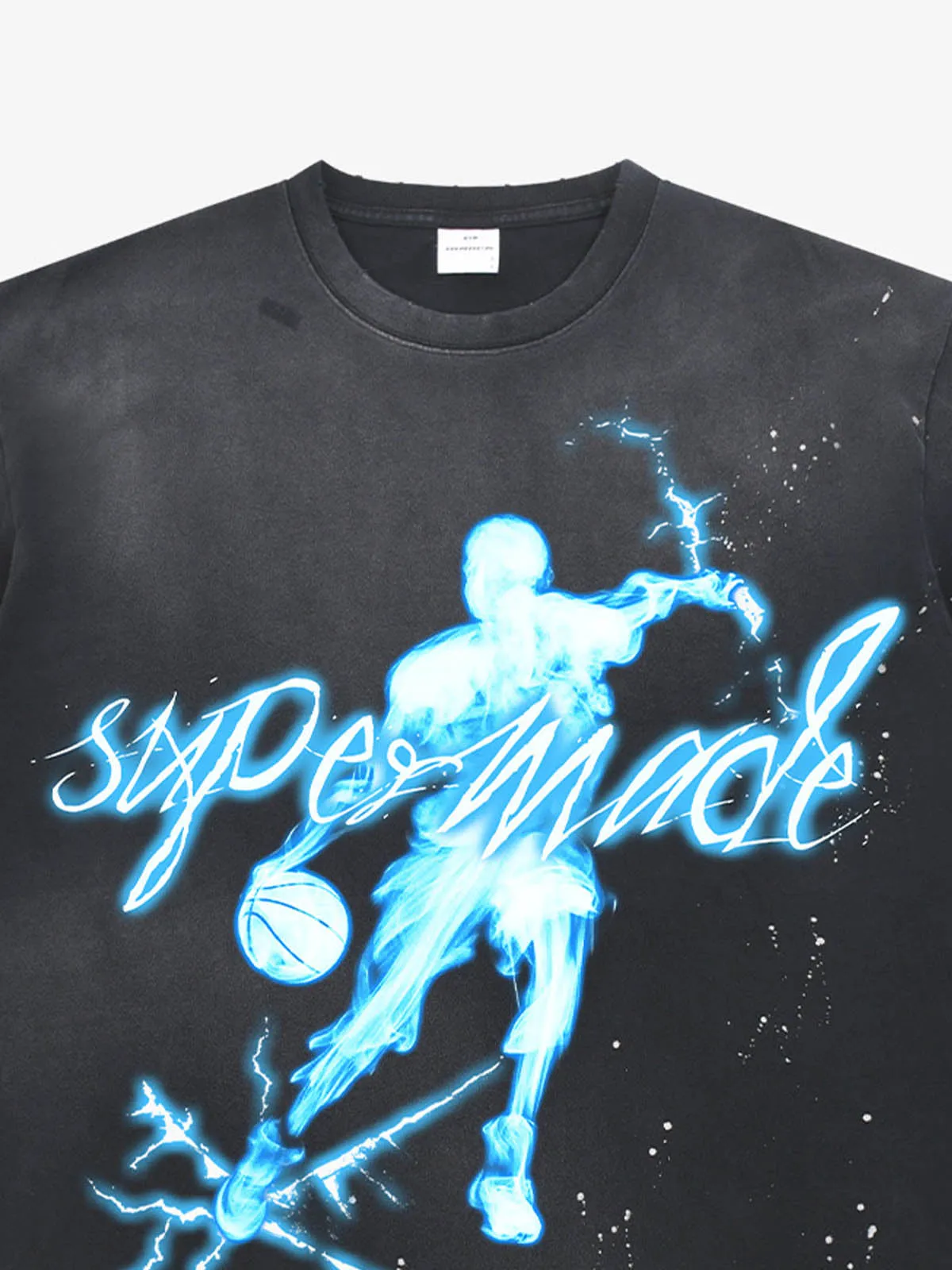 Supermade Energy Burst Basketball Electric Graphic T-Shirt sold by Thesupermade product image thumbnail 3