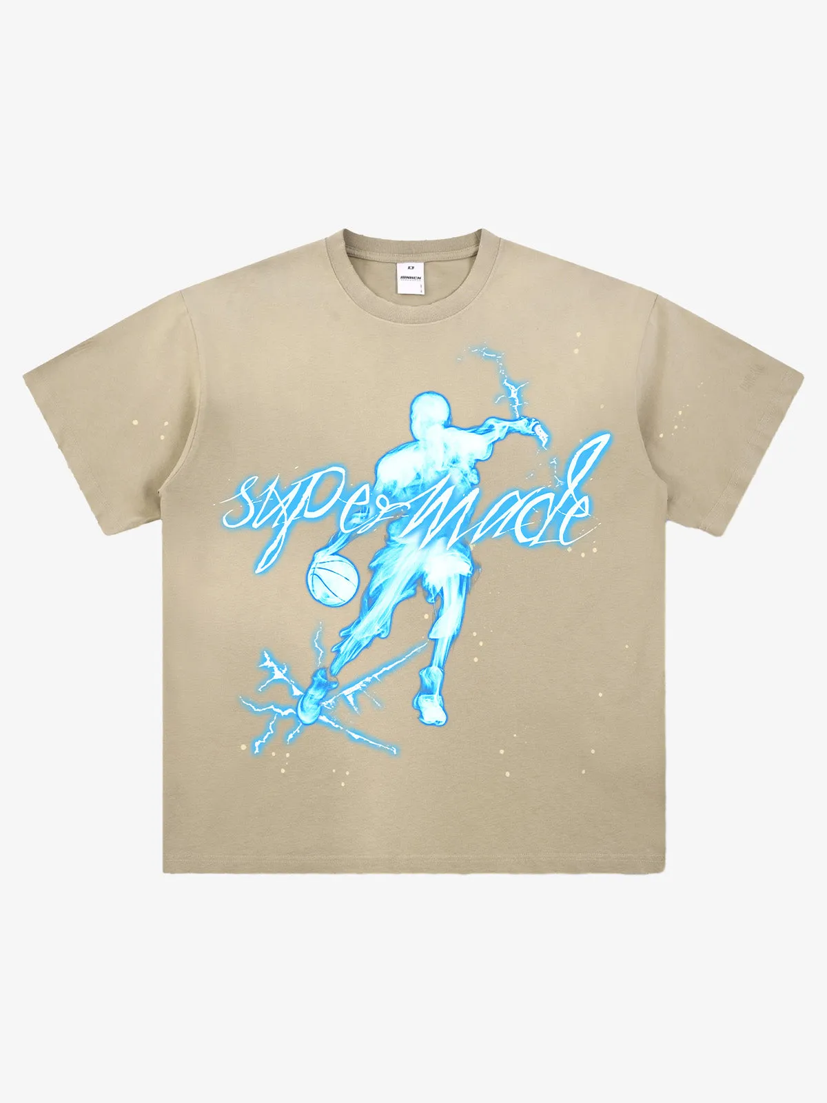 Supermade Energy Burst Basketball Electric Graphic T-Shirt sold by Thesupermade product image thumbnail 2