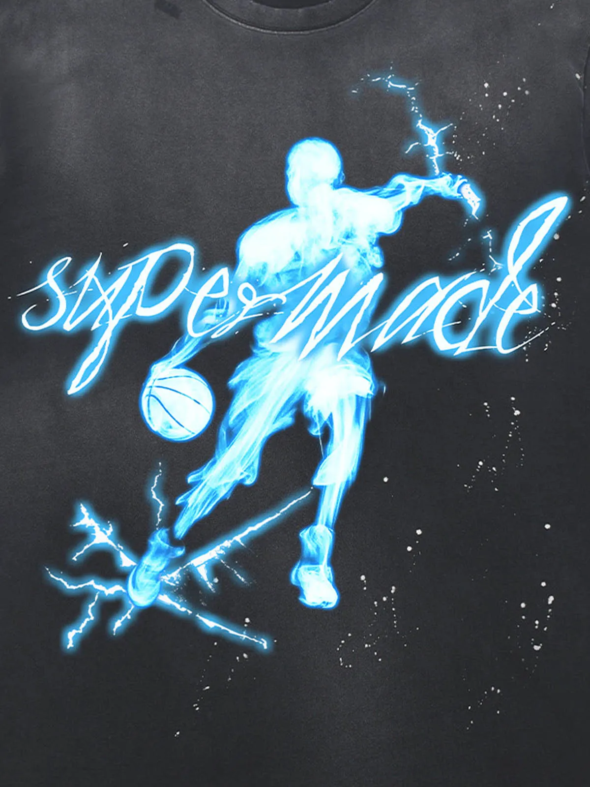 Supermade Energy Burst Basketball Electric Graphic T-Shirt sold by Thesupermade product image thumbnail 4