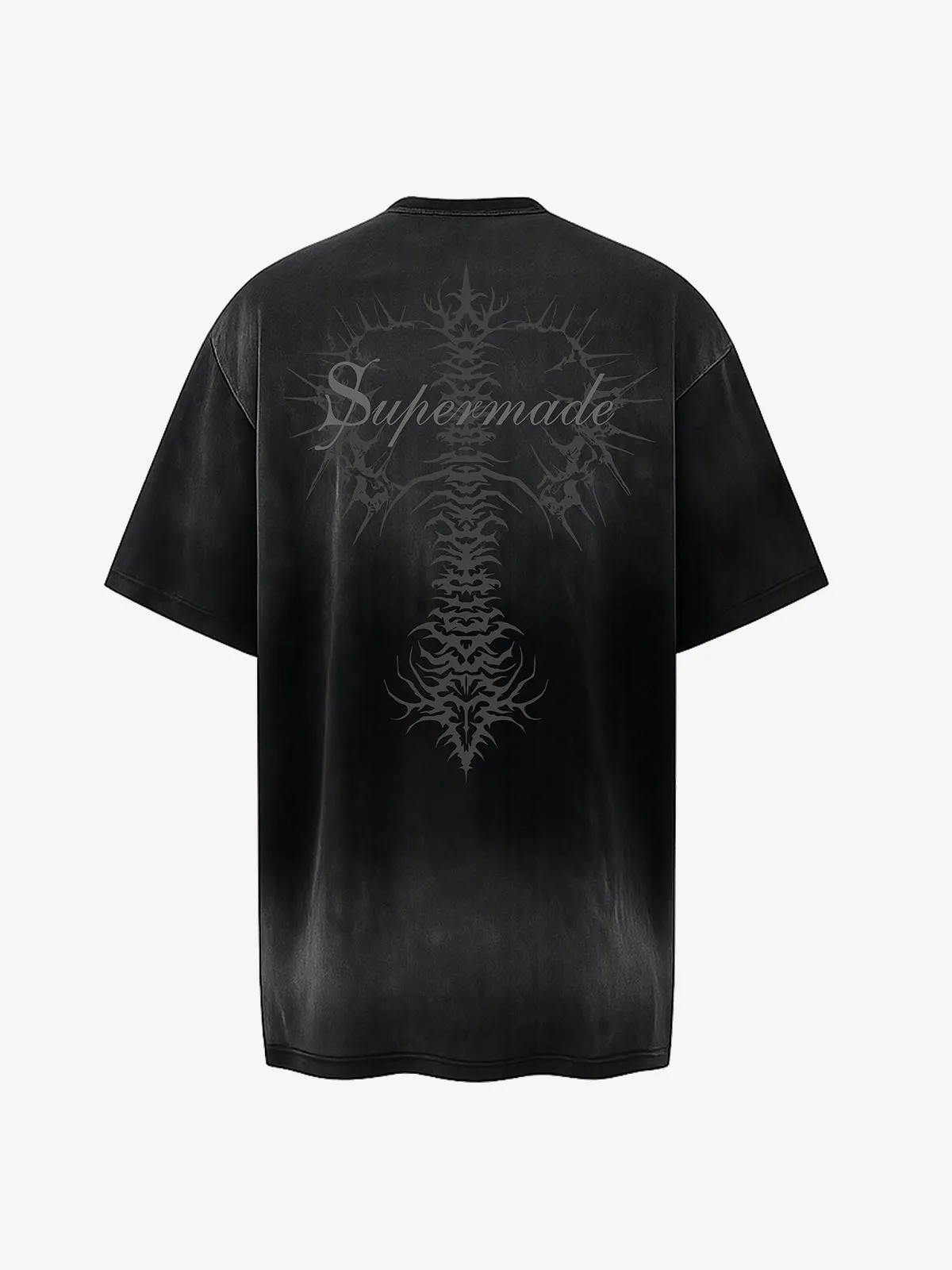 Acid Wash Gothic Cross Spine Graphic Distressed T-Shirt - 2604 sold by Thesupermade product image thumbnail 3