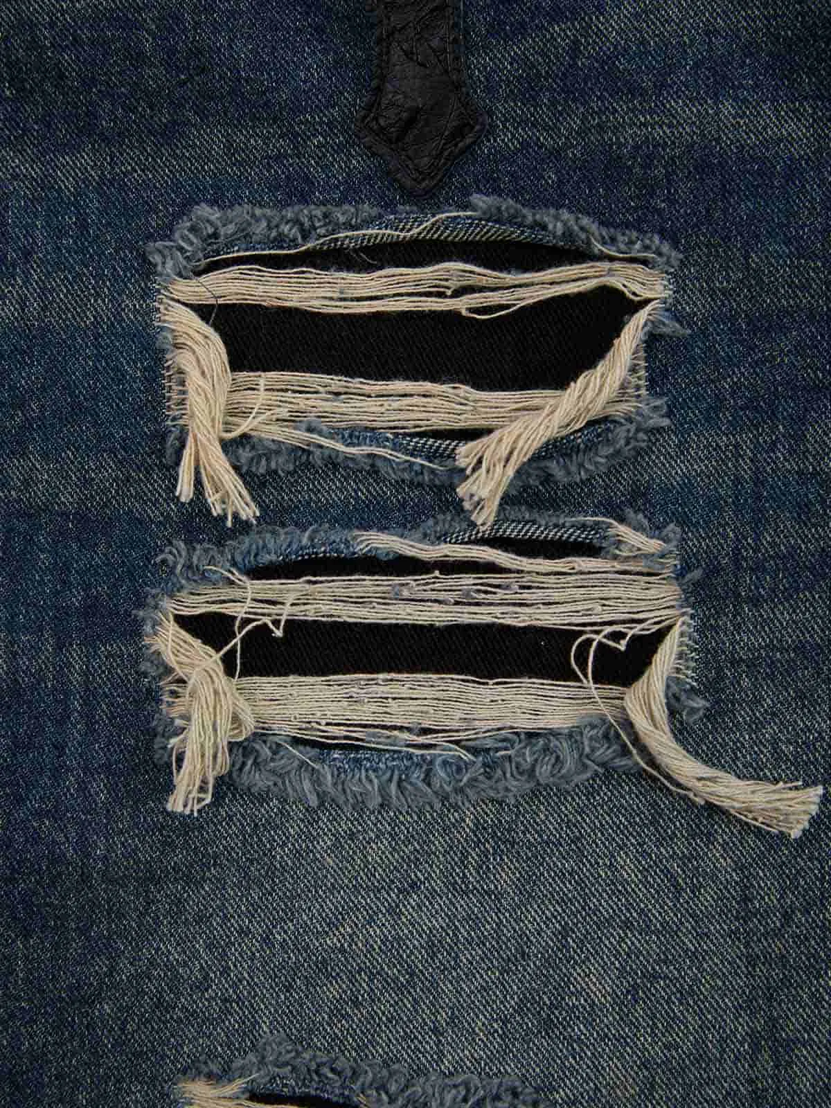 Distressed Cross Patchwork Washed Baggy Jeans sold by Thesupermade product image thumbnail 4