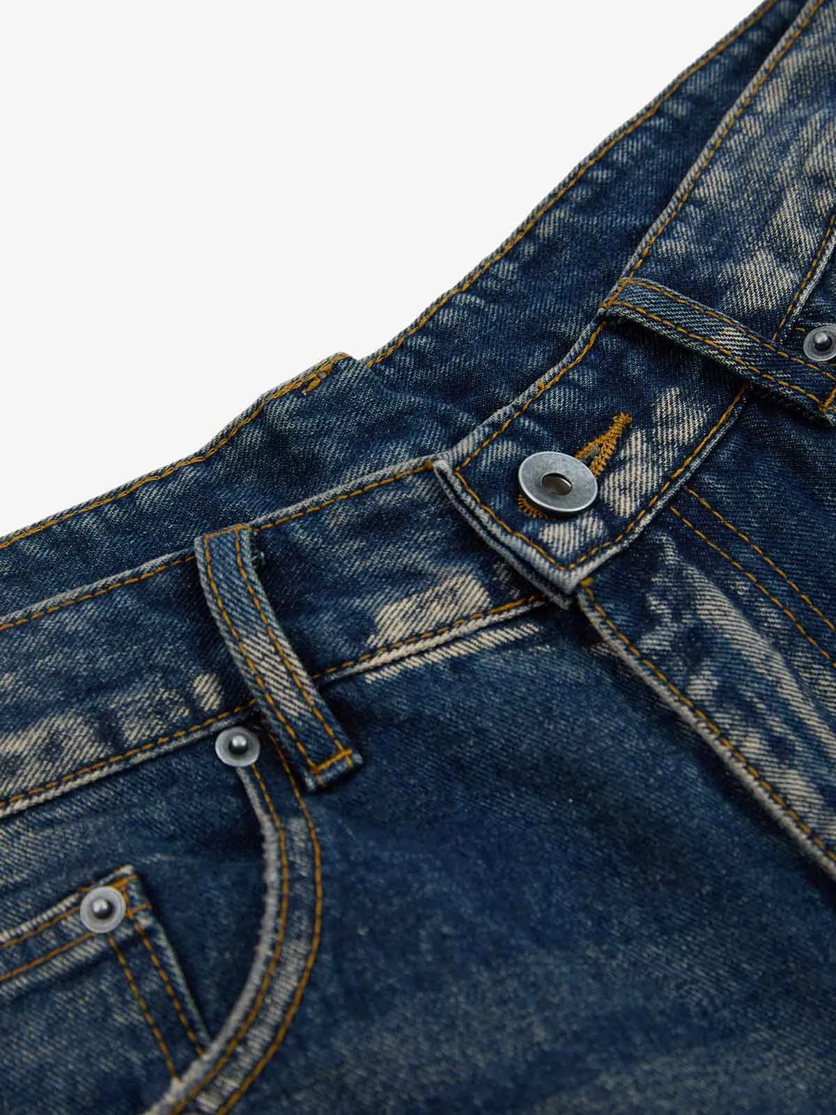 Distressed Cross Patchwork Washed Baggy Jeans sold by Thesupermade product image thumbnail 5