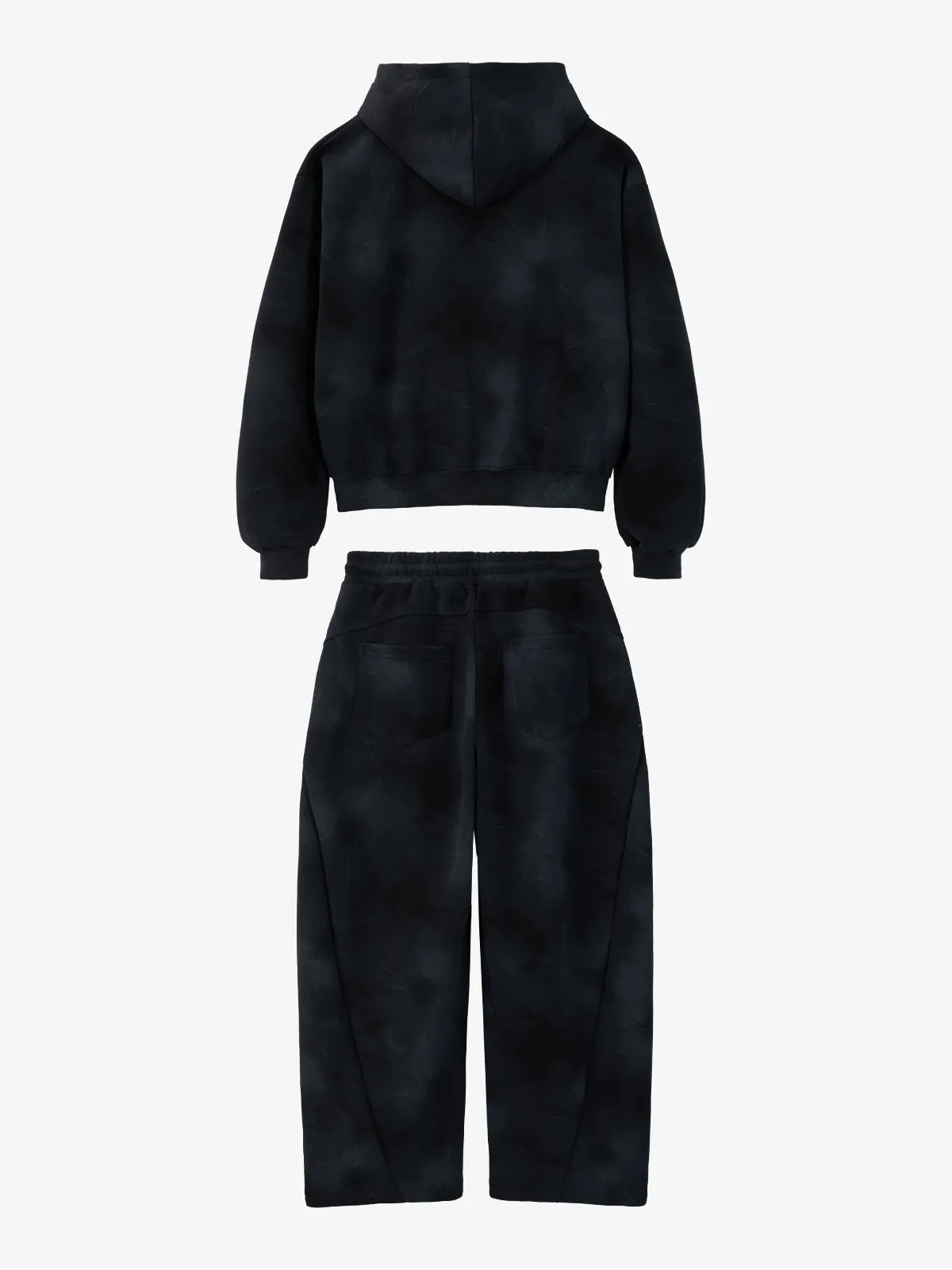 Vintage Washed Tie-Dye Zip Up Hoodie & Barrel Sweatpants Tracksuit sold by Thesupermade product image thumbnail 4