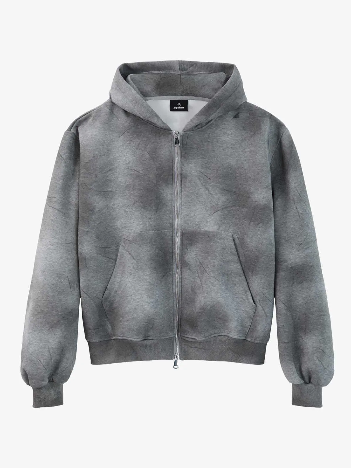 Vintage Washed Tie-Dye Zip Up Hoodie & Barrel Sweatpants Tracksuit sold by Thesupermade product image thumbnail 5