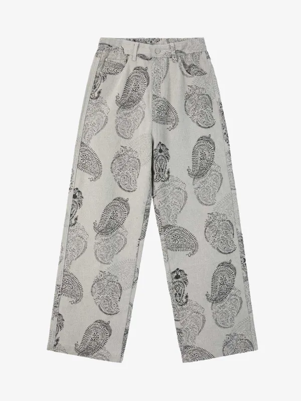Paisley Jacquard Denim Jeans made by Thesupermade
