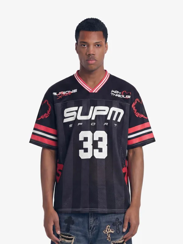SUPM “33” Y2K Graphic Mesh Jersey T-Shirt made by Thesupermade