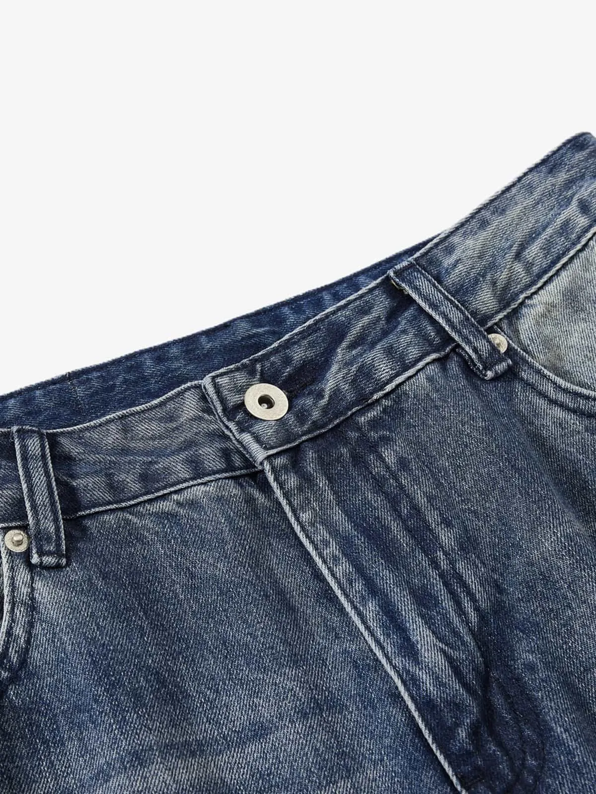 Vintage Washed Distressed Flared Denim Jeans sold by Thesupermade product image thumbnail 3
