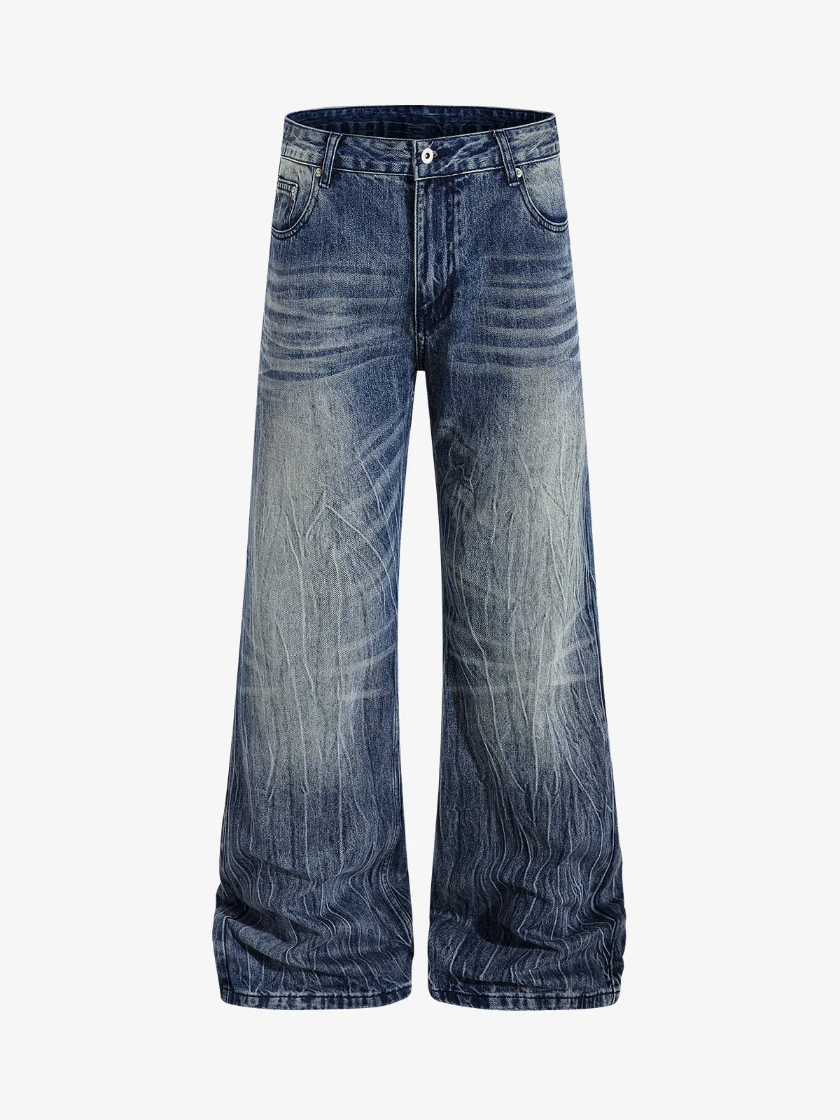 Vintage Washed Distressed Flared Denim Jeans sold by Thesupermade