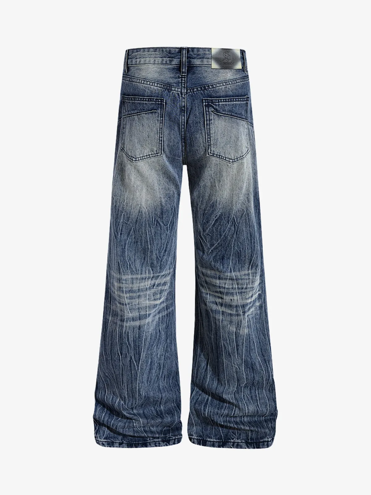 Vintage Washed Distressed Flared Denim Jeans sold by Thesupermade product image thumbnail 2
