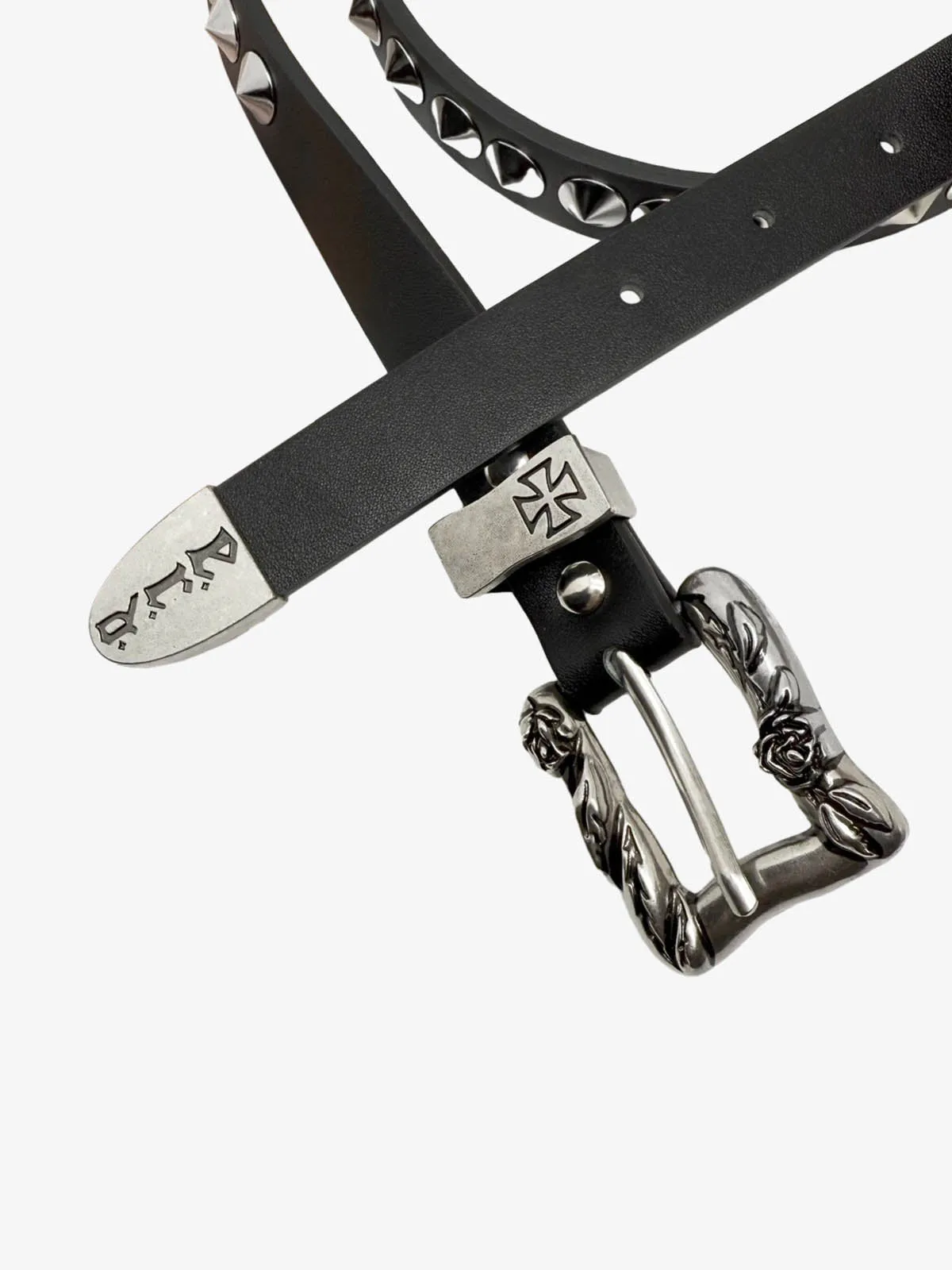 Gothic Cross Studded PU Leather Belt with Alloy Buckle sold by Thesupermade product image thumbnail 4
