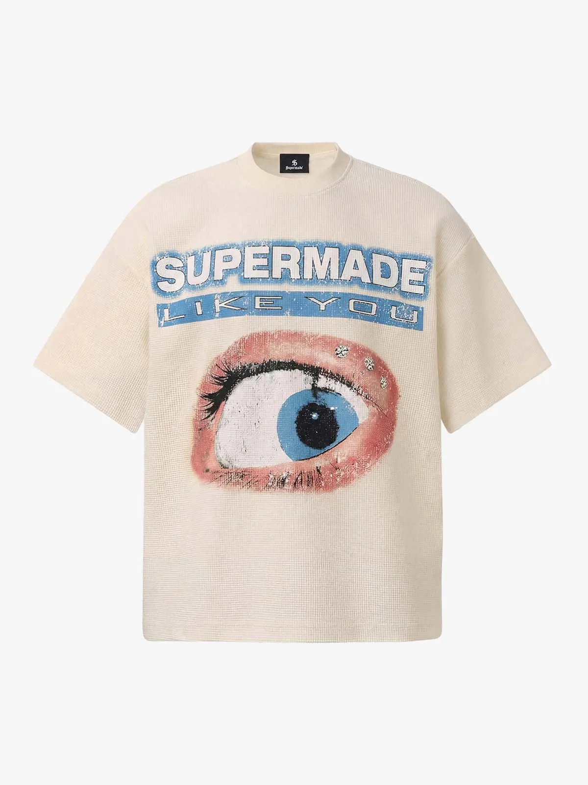 Waffle Knit Eye Graphic Letter Print T-Shirt sold by Thesupermade product image thumbnail 2