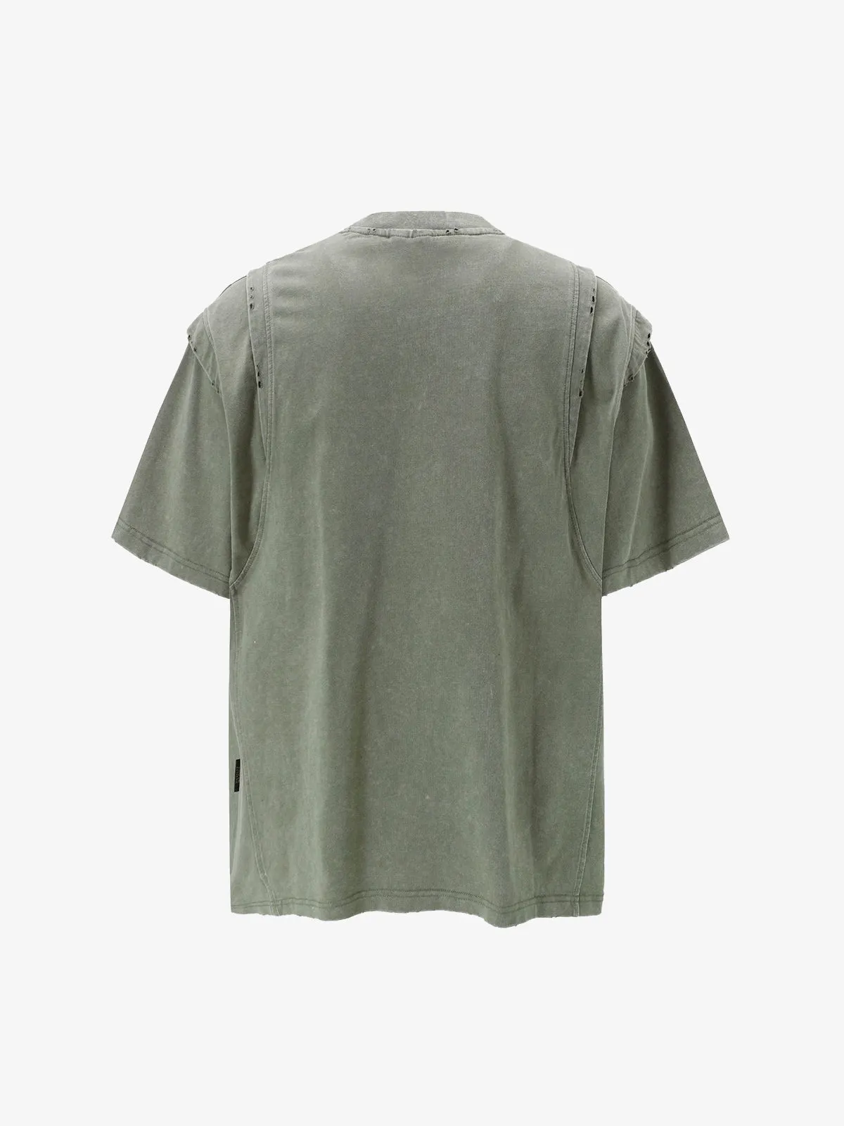 Vintage Washed Structured Shoulder Distressed T-Shirt sold by Thesupermade product image thumbnail 4