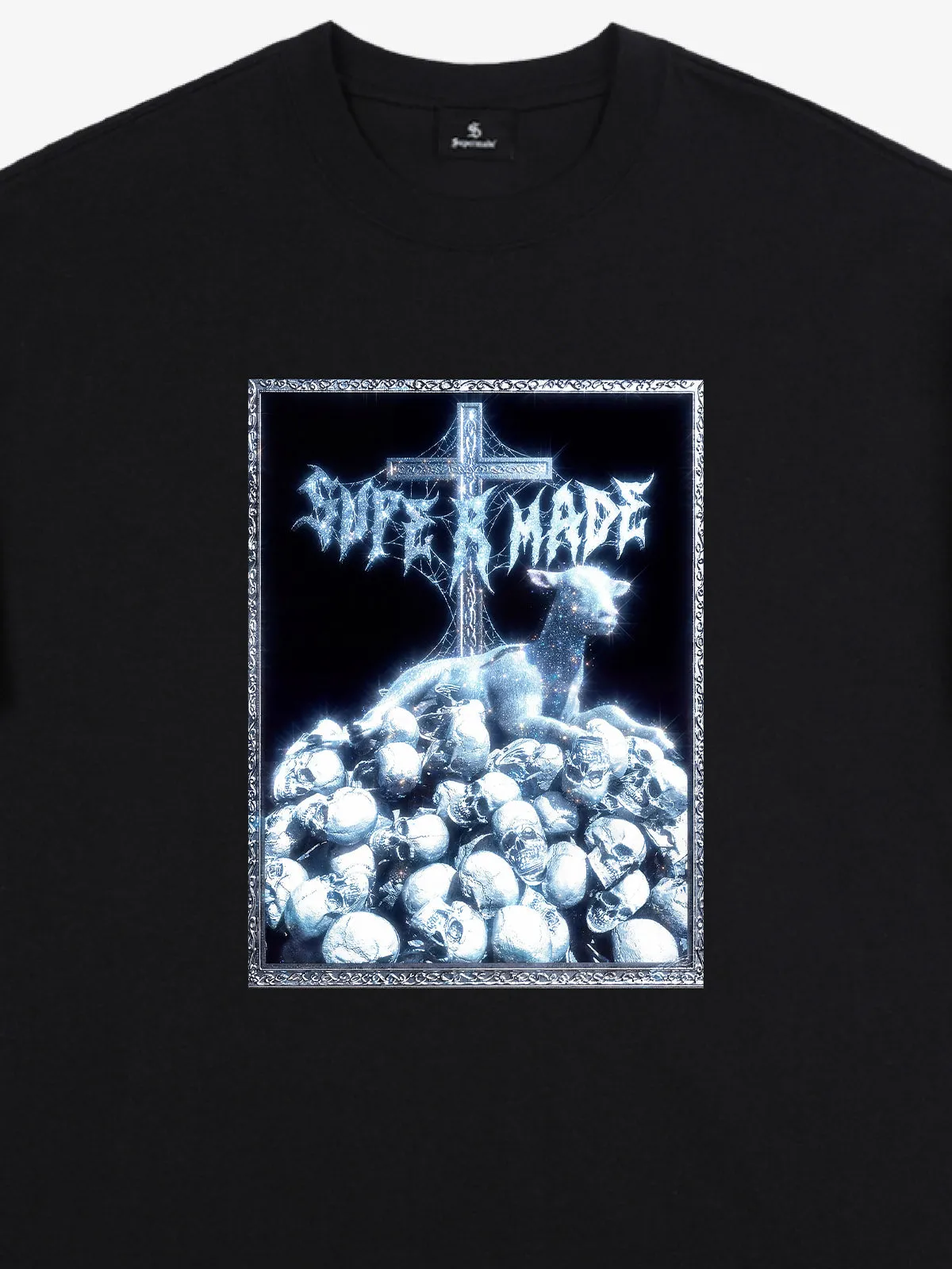 Gothic Cross Skull Graphic T-Shirt sold by Thesupermade product image thumbnail 3