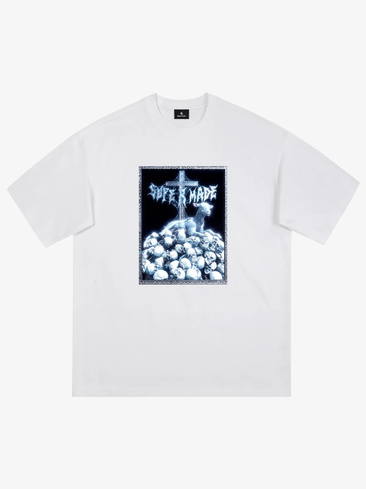 Gothic Cross Skull Graphic T-Shirt sold by Thesupermade product image thumbnail 2