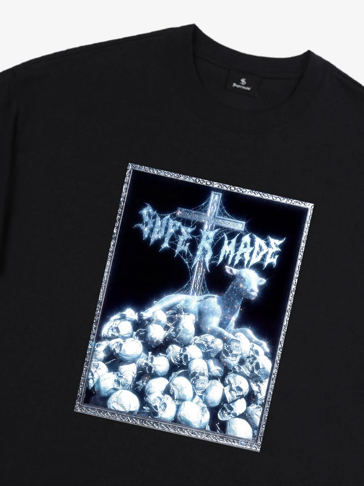 Gothic Cross Skull Graphic T-Shirt sold by Thesupermade product image thumbnail 4