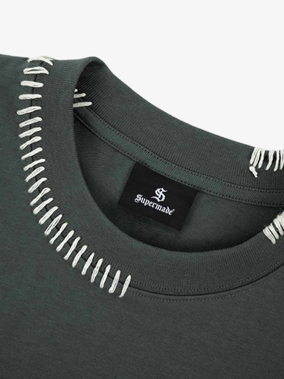 Minimal Exposed Stitch Design T-Shirt sold by Thesupermade product image thumbnail 2