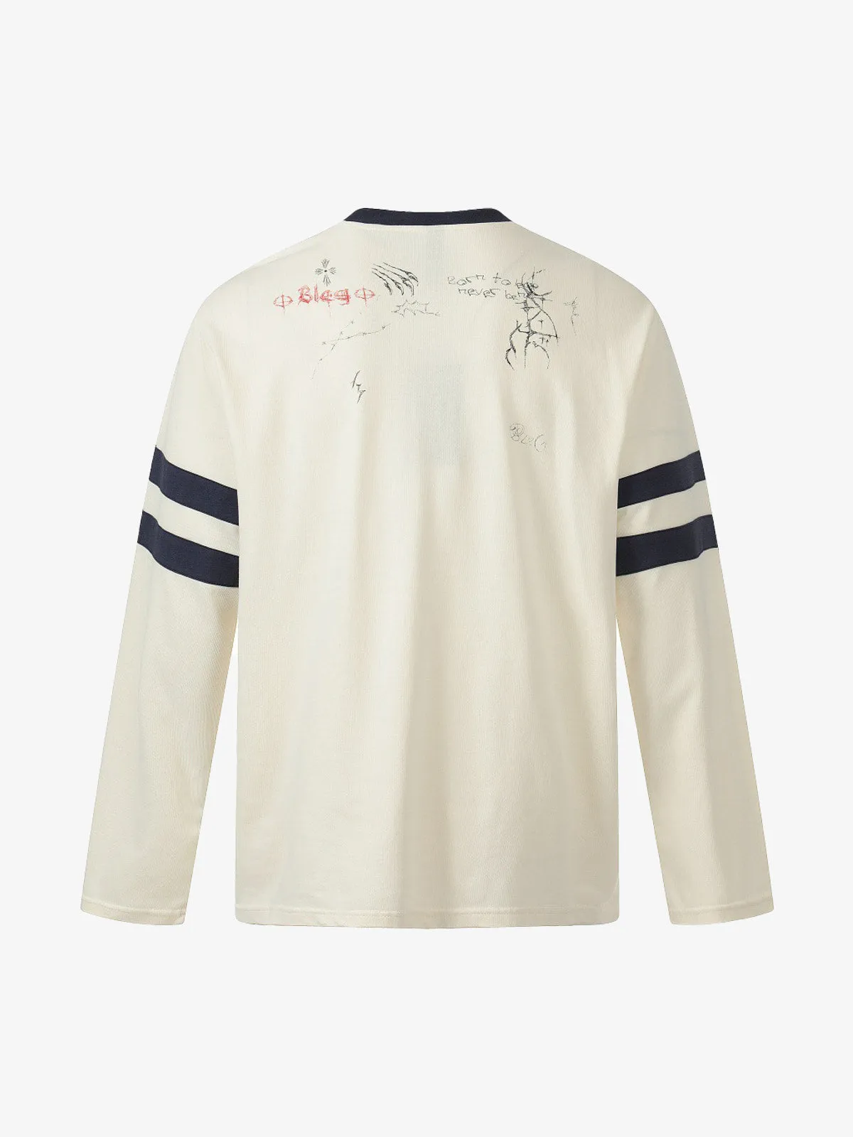 Vintage Distressed 23 Patch Graffiti Print Long Sleeve T-Shirt sold by Thesupermade product image thumbnail 2