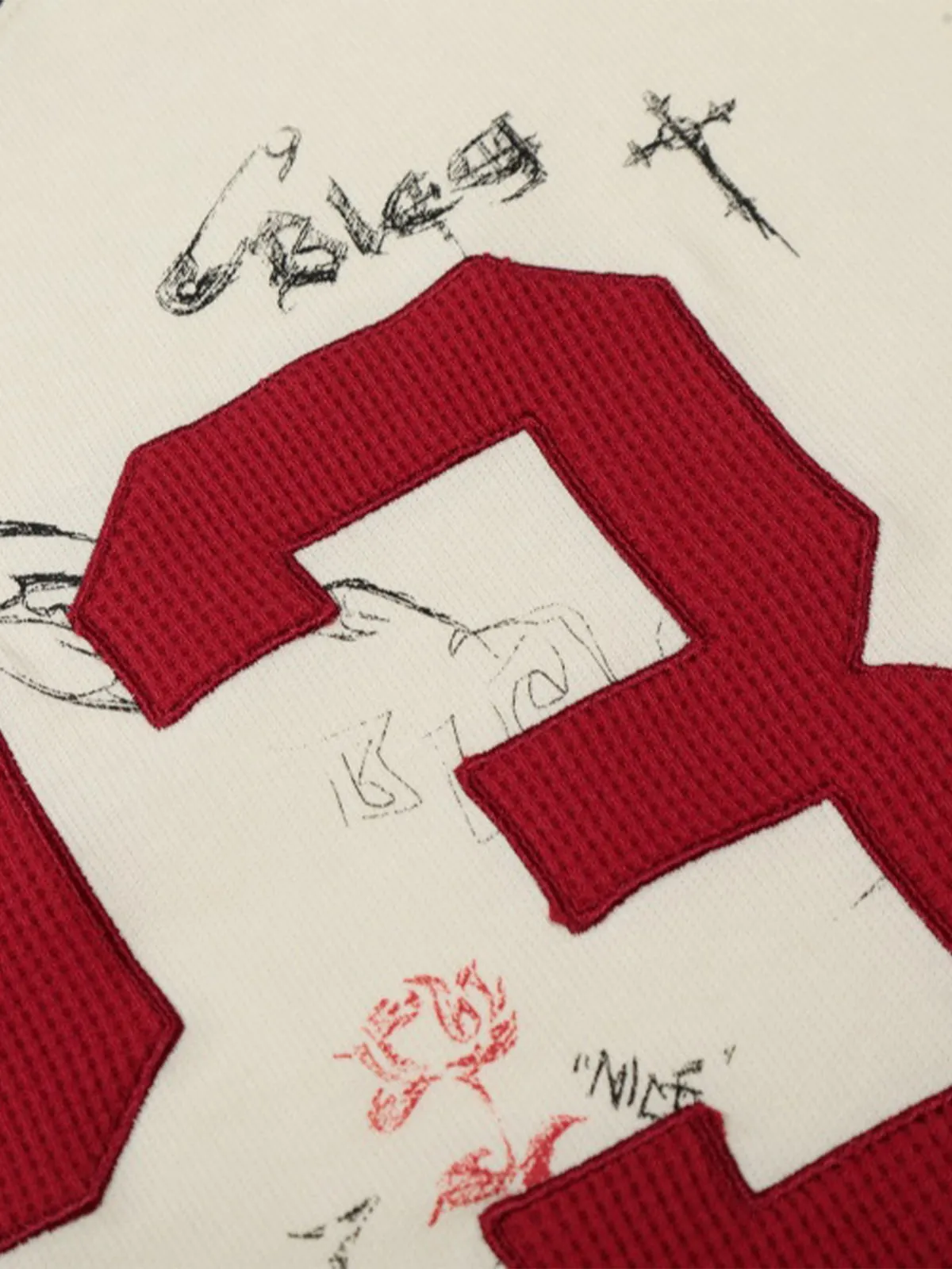 Vintage Distressed 23 Patch Graffiti Print Long Sleeve T-Shirt sold by Thesupermade product image thumbnail 4