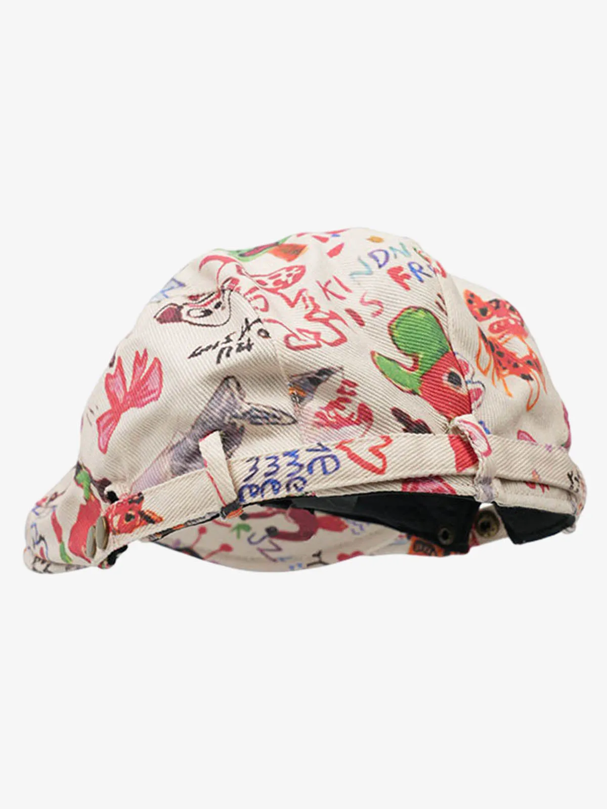 Graffiti Doodle Print Cotton Newsboy Cap sold by Thesupermade product image thumbnail 3