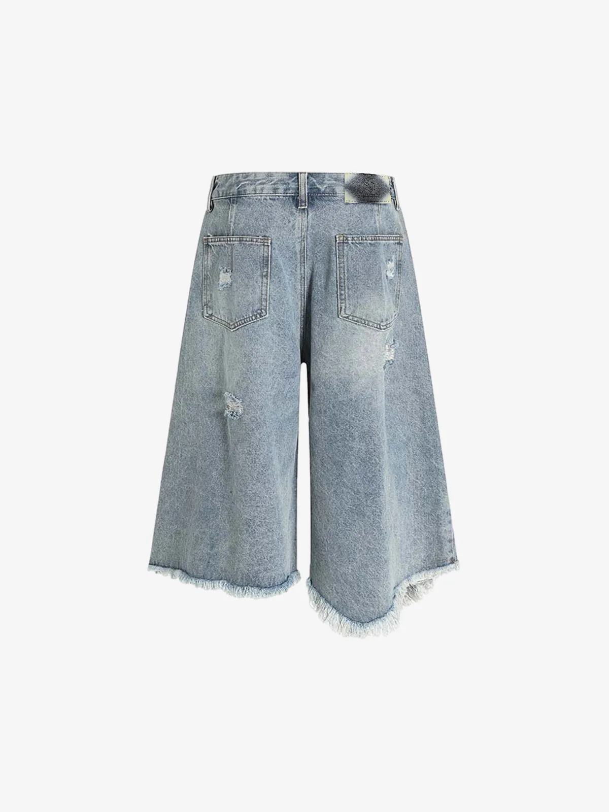Distressed Light Wash Denim Jorts sold by Thesupermade product image thumbnail 2