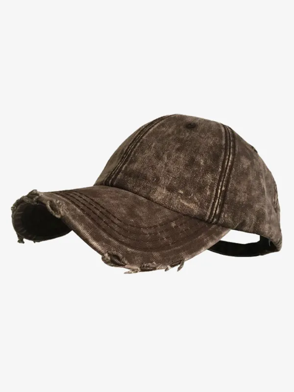 Washed Distressed Frayed Brim Baseball Cap made by Thesupermade
