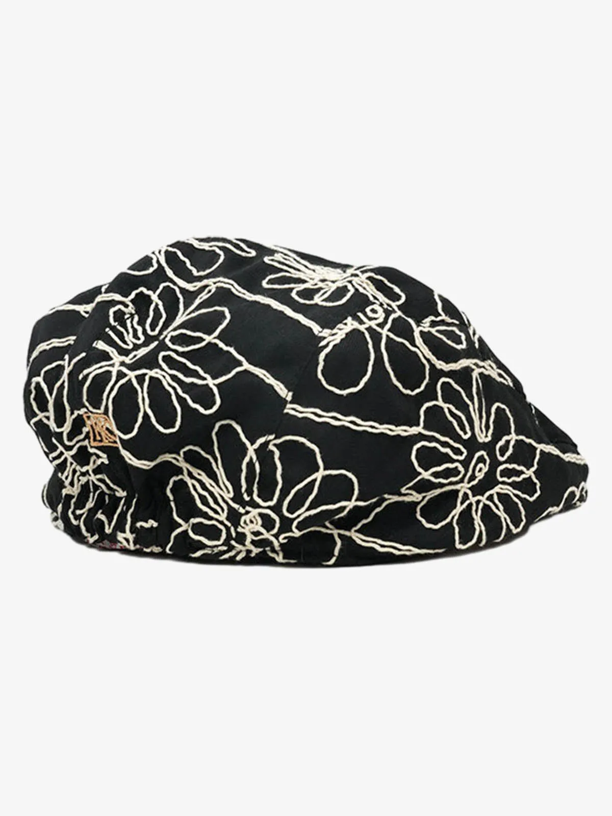 Floral Embroidered Cotton Flat Cap sold by Thesupermade product image thumbnail 4