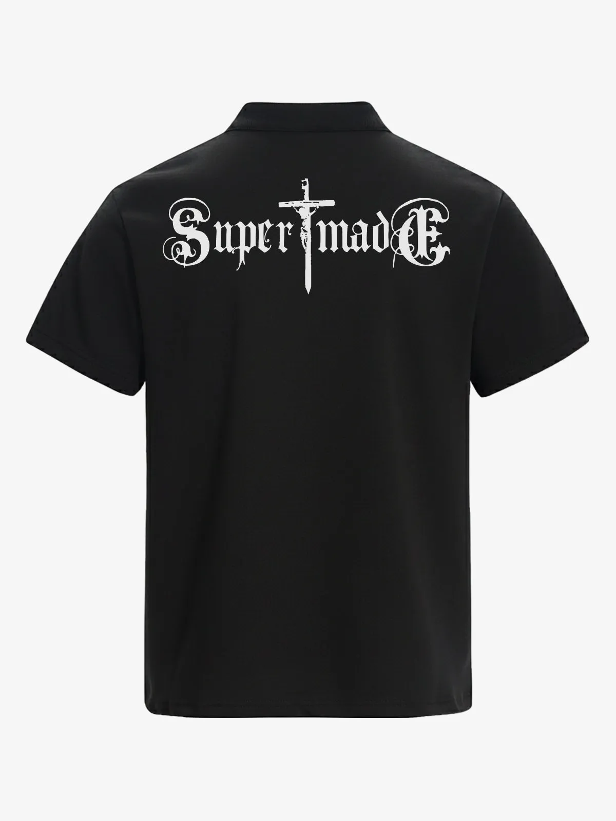 Gothic Graphic Henley Collar T-Shirt sold by Thesupermade product image thumbnail 4