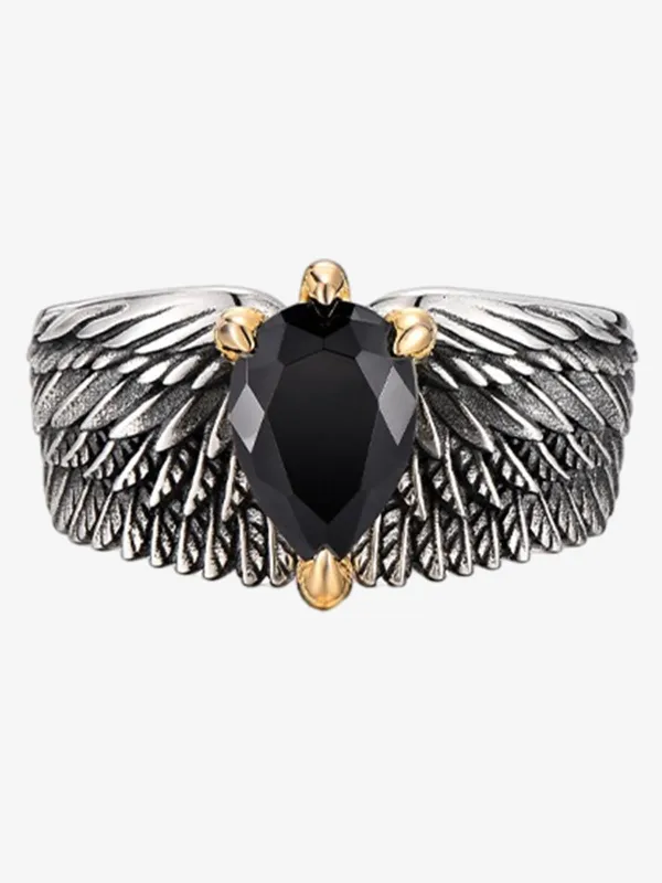 Gothic Wing Stone Ring made by Thesupermade