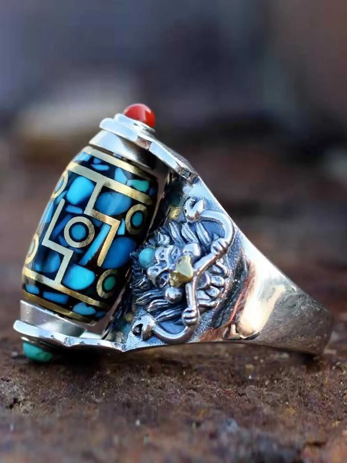Vintage Totem Stone Ring sold by Thesupermade product image thumbnail 4