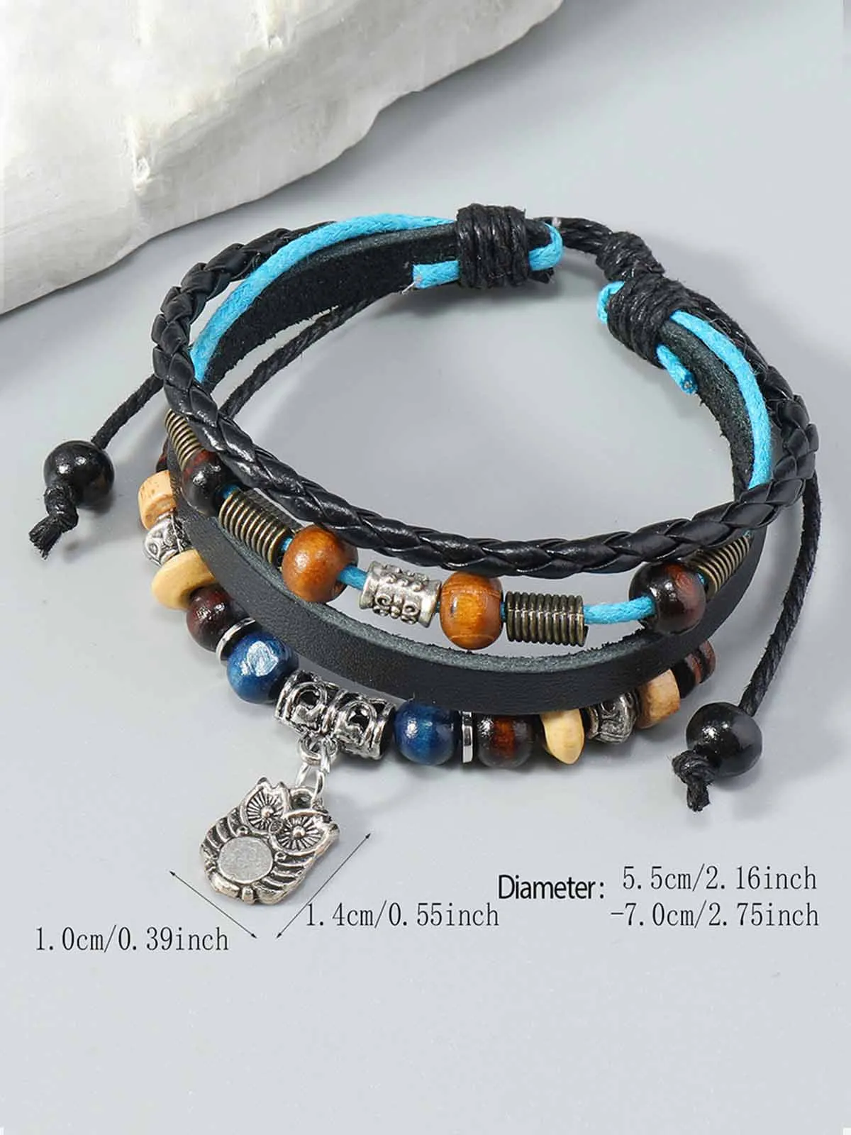 Layered Beaded Leather Bracelet sold by Thesupermade product image thumbnail 4