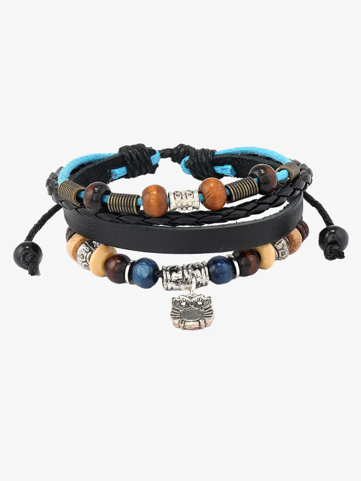 Layered Beaded Leather Bracelet sold by Thesupermade