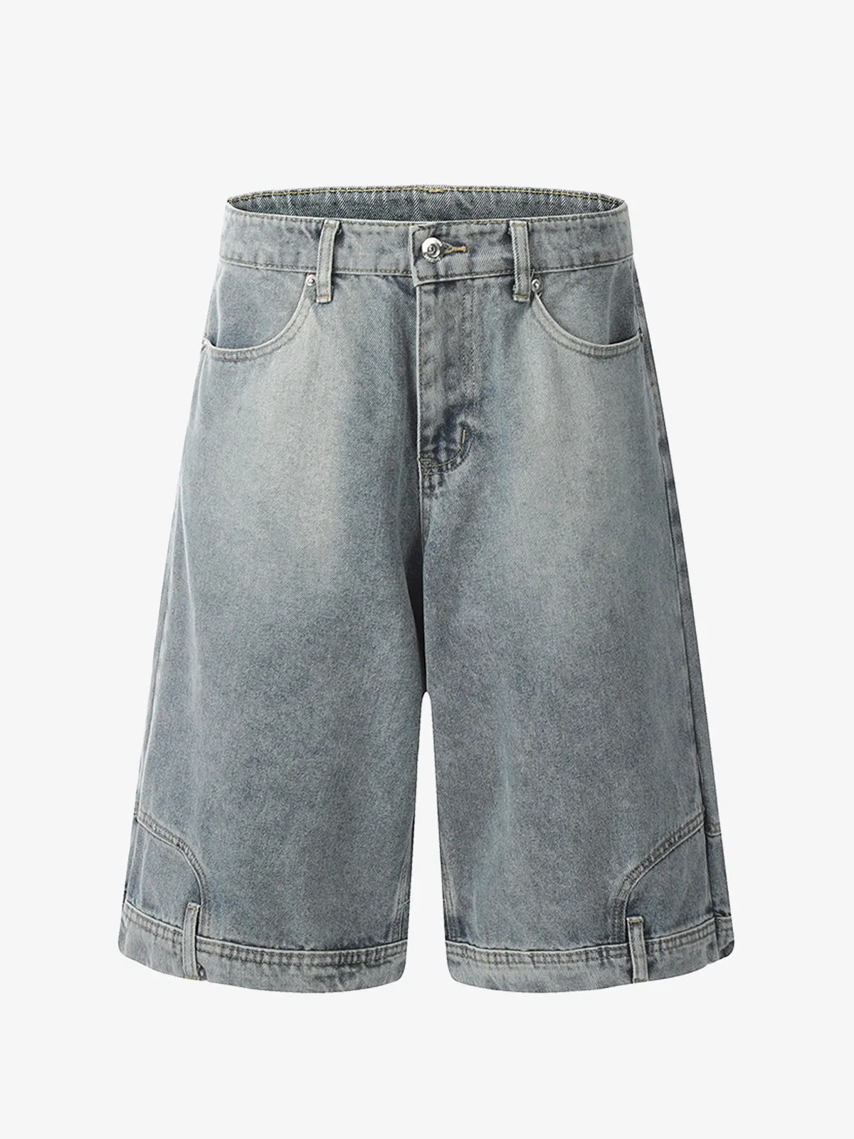 Washed Waistband Hem Jorts sold by Thesupermade