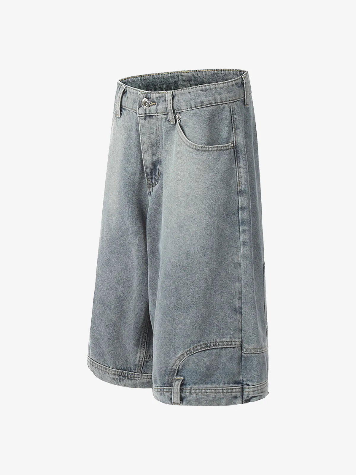 Washed Waistband Hem Jorts sold by Thesupermade product image thumbnail 2