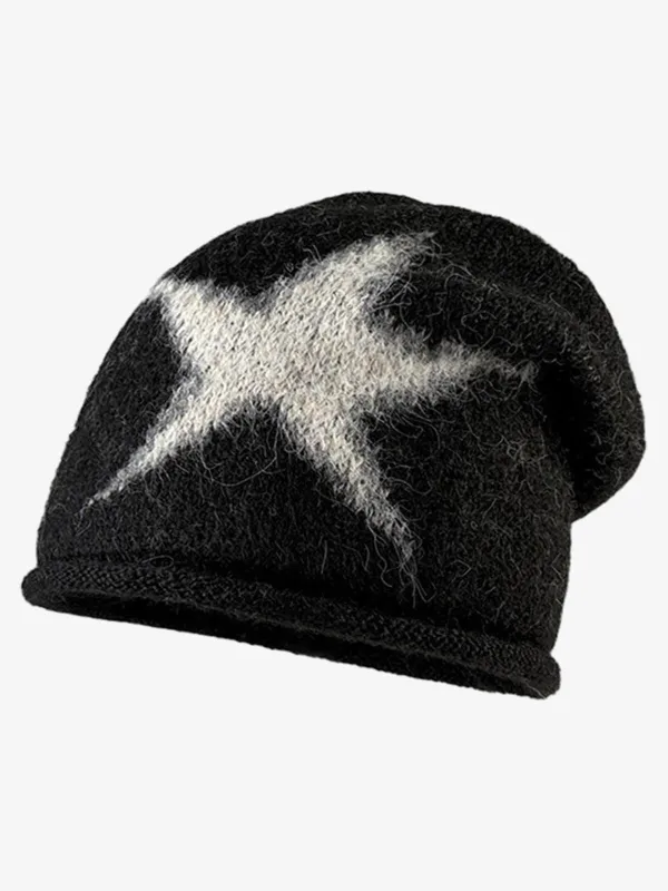 Star Pattern Knit Beanie made by Thesupermade