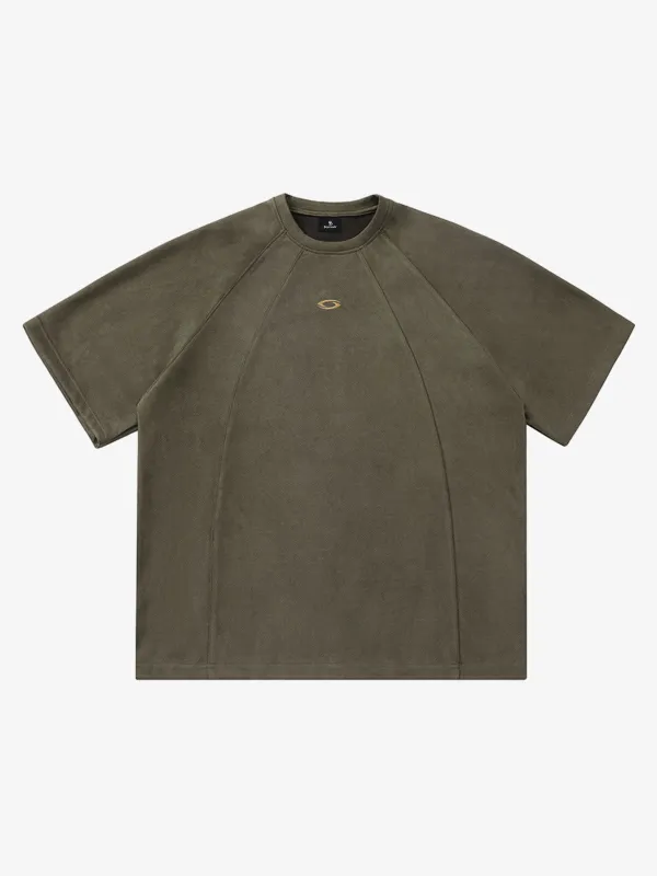 Suede Panel Raglan T-Shirt made by Thesupermade