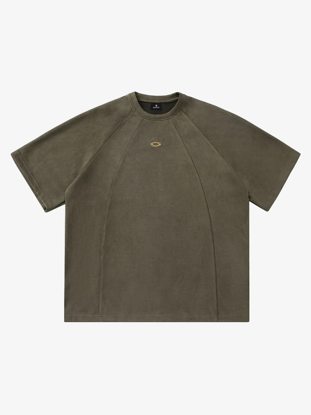 Suede Panel Raglan T-Shirt sold by Thesupermade