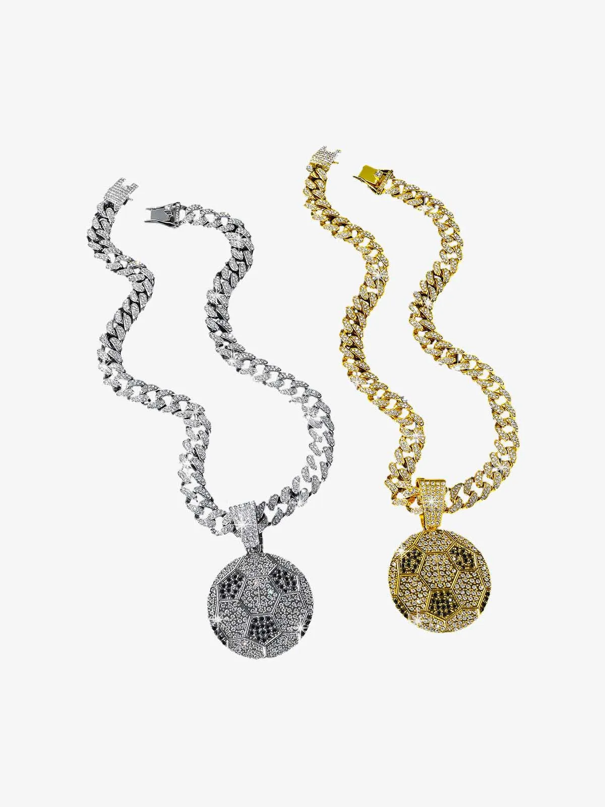 Iced Soccer Ball Pendant Chain Necklace sold by Thesupermade product image thumbnail 4