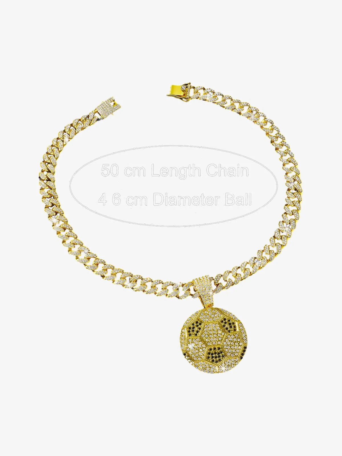 Iced Soccer Ball Pendant Chain Necklace sold by Thesupermade product image thumbnail 5