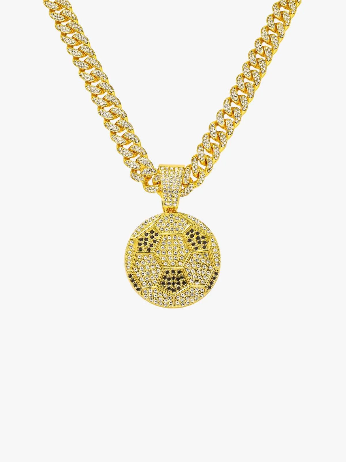 Iced Soccer Ball Pendant Chain Necklace sold by Thesupermade product image thumbnail 3
